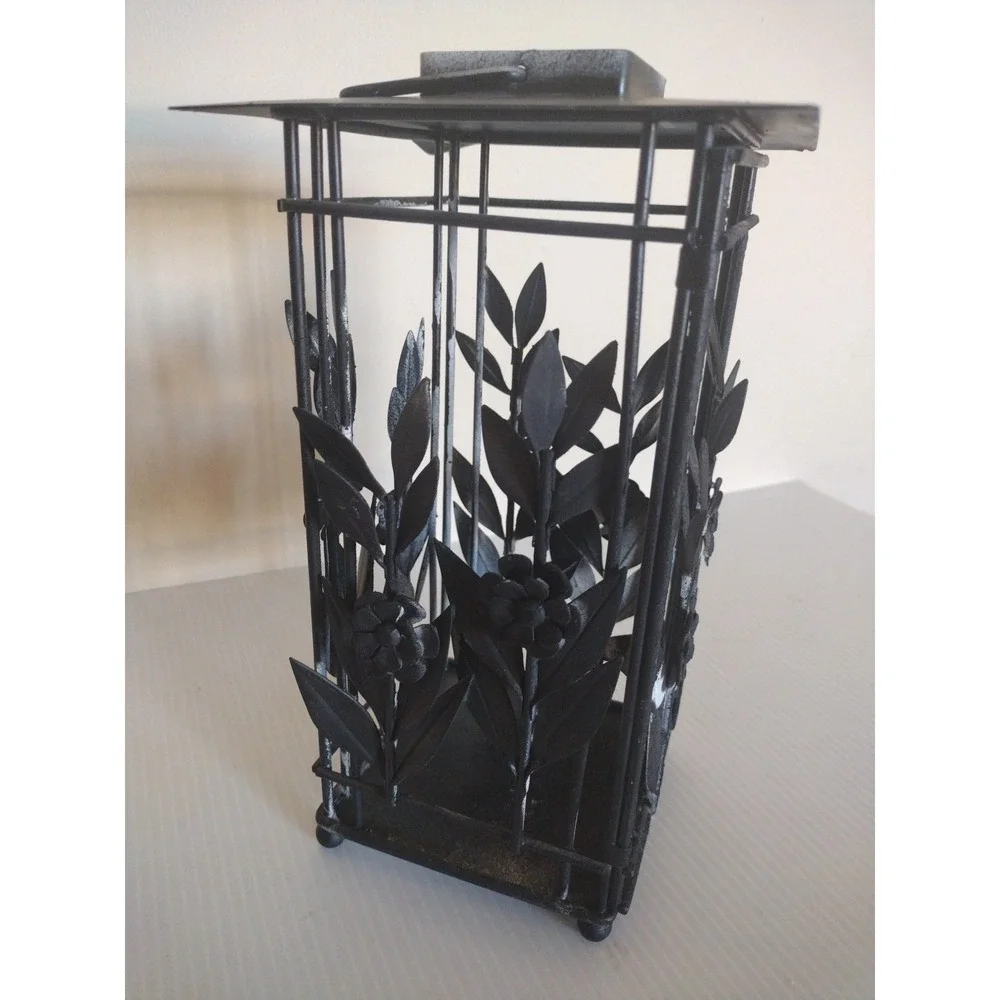 Unbranded‎ Black Square Lantern Floral Cage Style Outdoors Indoors Decor